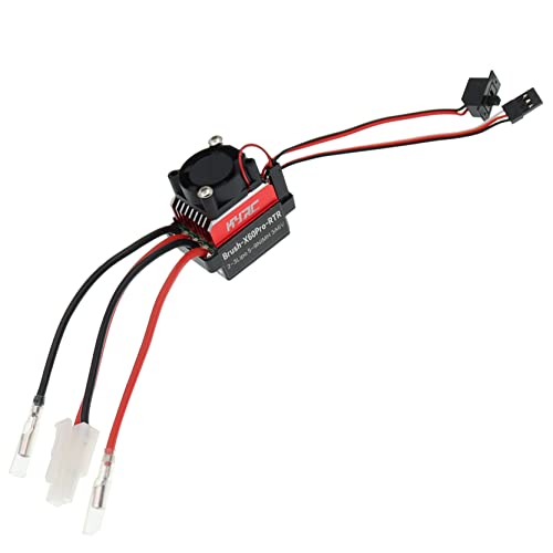 Treehobby Rc Car 60A Brushed Esc Electric Speed Controller With Cooling Fan Compatible With Traxxas Trx4 Trx6 D90 Hsp Tamiya Redcat Axial Scx10 Hpi 4Wd Truck 1/10 Rc Truck Car Crawler (Tamiya Plug) #TOP2