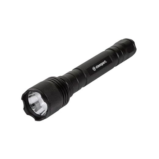 Stansport Heavy-Duty Tactical Flashlight W/Batteries - Cree T6 Bulb - 500 Lm, Black, One Size, 102-500
