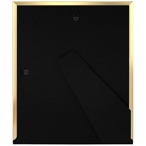 Image of eletecpro 8x10 Enamel Picture Frame with Real Glass Cover, Cute Photo Frame with Gold Metal Edge, Horizontal and Vertical Display Pictures 8 by 10 for Tabletop and Wall Decor, Navy, 1 Pack