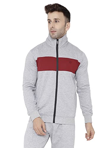 Image of CHKOKKO Fleece Men Winter Sports Running Zipper Collared Neck Stylish Jacket