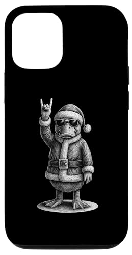 カモノハシ ロックミュージック クリスマス 動物好き スマホケース iPhone 12/12 Pro 用