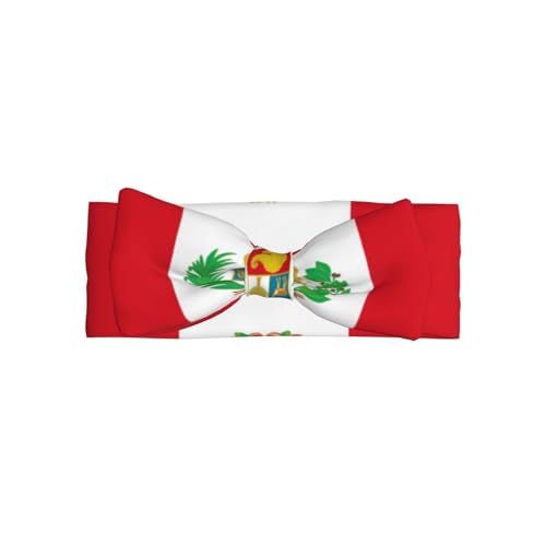 Flag of Peru Baby Headbands Soft Nylon Hairbands with Stretchy Bows Girls Hair Accessories for Newborn Infant Toddler Kids