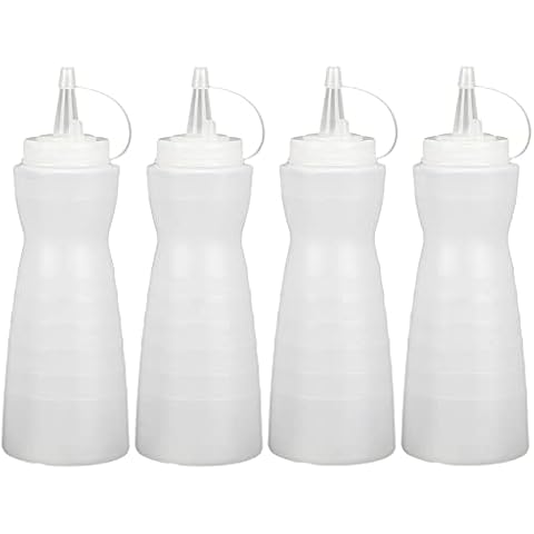 FYting Squeeze Bottle 4Pcs Sauce Bottle Squeeze 16oz Squeezy Sauce Bottles Plastic Squeeze Bottles with Nozzles Condiment Bottle Pancake Squeezy Bottle for BBQ Sauces Ketchup Tie Dye Art,450ML Cover