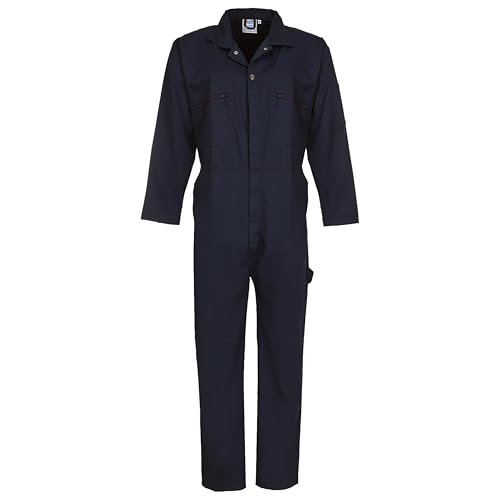 Fort - Zip Front Coverall - Navy - 44 - Handy Pockets - Work Overalls for Men
