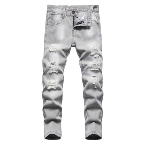 Boys Casual Pants Elastic Waist Comfort Stretchable Denim Trousers Outdoor Wear for Kids Durable Stylish Baggy