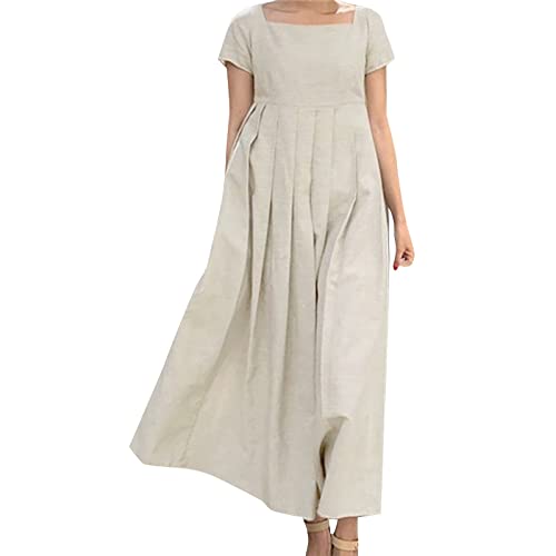 Robe trapèze col carré aux finitions haut de gamme pour femme