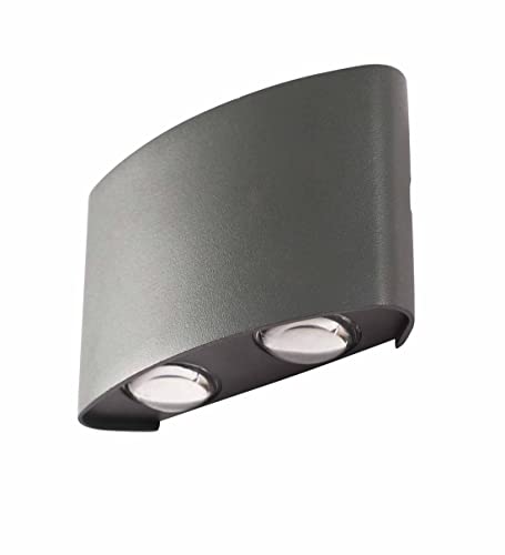 Image of SAH Led Metal Outdoor Wall Light, Black, Waterproof, Warm White for Entryway, Gardens, Pathways, Vanity, Pool Side, Outdoor Stairs and Walls (Modern, 2) (4 Way, Pack of 2)
