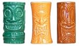 KC Hawaii Tiki Shot Glasses 2 Oz. Comes with Green, Orange, and Brown