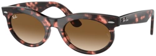 Ray-Ban RB2242 Sunglasses Bundle: RB 2242 WAYFARER OVAL 133451 Pink Havana/Clear Gradient Brown Crystal Standard and Eyewear Cleaning Kit
