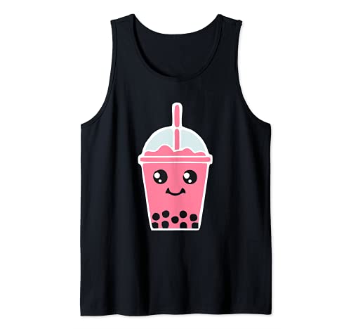 Té De Burbujas Boba Leche Amante Del Té Lindo Anime Camiseta sin Mangas
