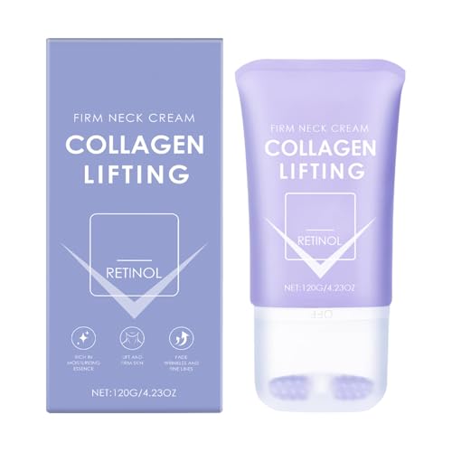 Crema Reductora Para El Cuello - Crema De Cuello Tonificante Con Rodillo 120 g | Efecto Lifting Y Reparación Cutánea Con Rodillo Masajeador Para Uso Diario, Hogar Y Nocturno