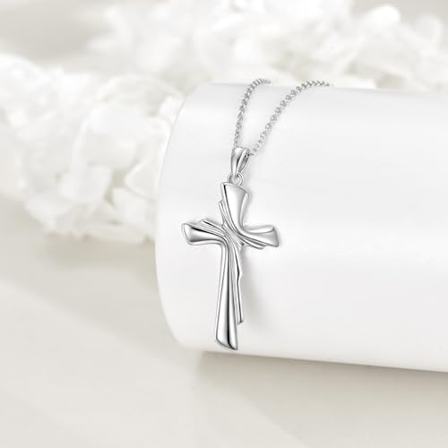 YFN Cross Necklace Sterling Silver Religious Cross Pendant Christian Jewelry Gifts for Women Men2