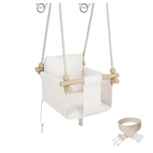 MAMOI Babyschaukel Kinderschaukel Holz + SICHERHEITSGURT, Schaukel für Kinder Garten Indoor Outdoor