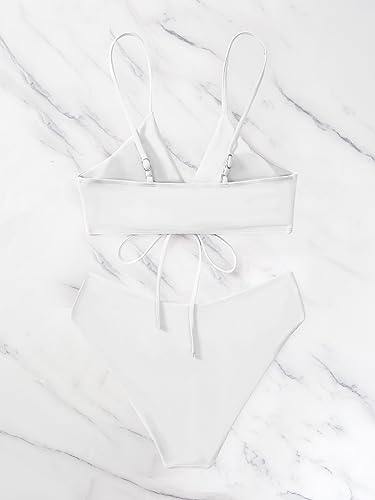 Image of Meetall Women's High Cut String Triangle Bikini Set Swimsuits Sexy Bathing Suits 2 Piece