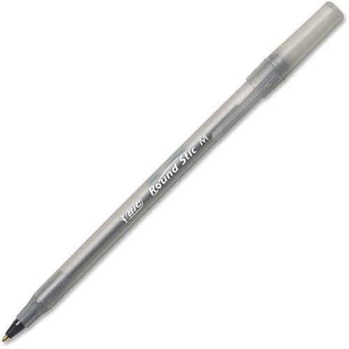 BIC Round Stic Xtra Life Ballpoint Pen, Medium Point (1.0mm), Black, 12-Count