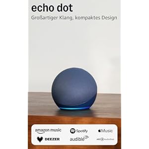 Echo Dot (Neueste Generation) | Smarter WLAN- und Bluetooth-Lautsprecher mit Alexa und gigantischem, sattem Klang | Tiefseeblau