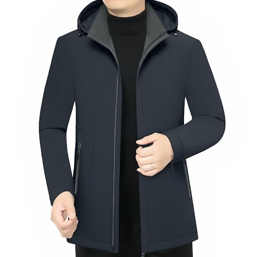 Chaqueta de invierno hombre con capucha desmontable y forro versátil 3