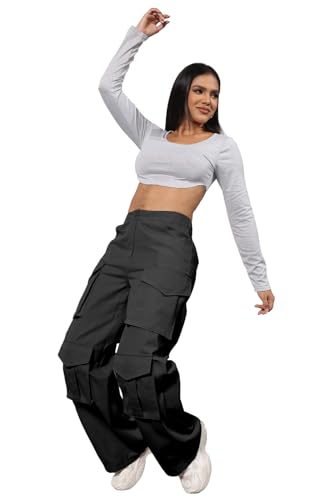 ECHOINE Baggy Cargo Pants for Women Multiple Pockets Jogger Wide Leg High Waist Loose Pocket Y2K Pants S XXL4