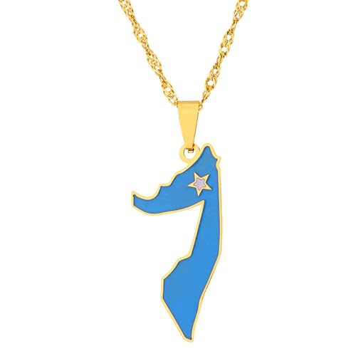 Fashion Stainless Steel Republic of Somalia Map Pendant Necklace