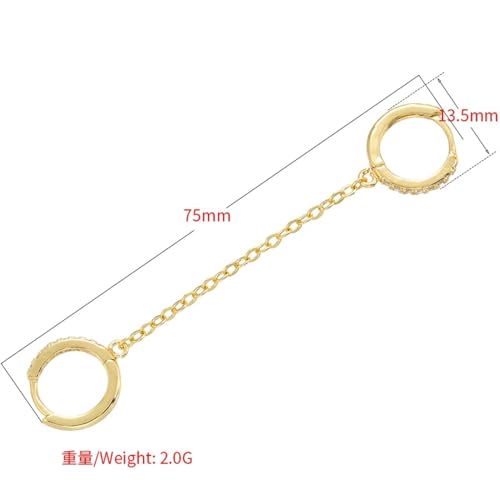 Boucles d'oreilles chaine double clou pour vos soirées et looks urbains