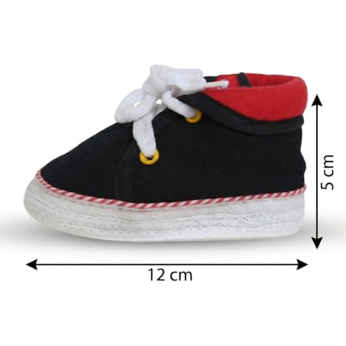 Image of Butterthief Unisex Baby Prewalking Shoes for Newborn Boys & Girls | Soft Sole Infant Bootie with Anti-Slip Bottom | Lightweight Cotton Footwear Early Walker Shoes (6-9 Months, 12 CM)