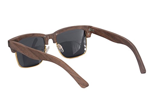 SHINU Men's Genuine Wood UV400 Sunglasses Polarized Wooden Glasses-2A034