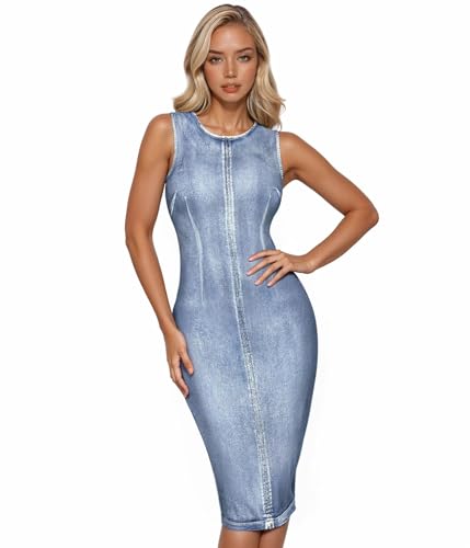 Image of Hybrid & Company Women's Sleeveless Denim Dress