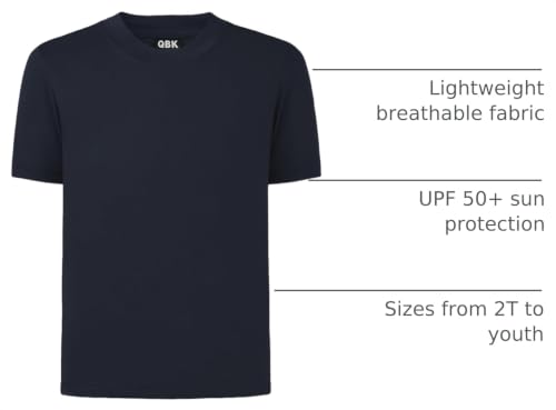 Image of QBK 2T to Youth Neon Shirt Kids UPF 50+ Dry Fit Athletic Short Sleeve Rash Guard T Shirts for Boys Girls Sports Undershirt
