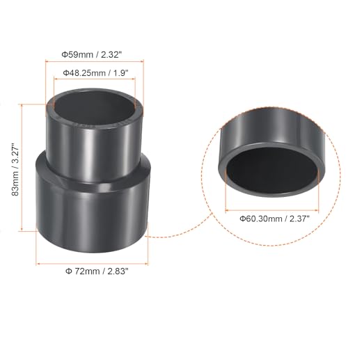 Conector UPVC Schedule 80 de 2 x 1-1/2 sin fugas para unión de tubos 3