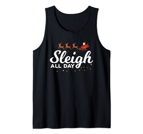 Trineo todo el día diseño navideño divertidísimo Camiseta sin Mangas