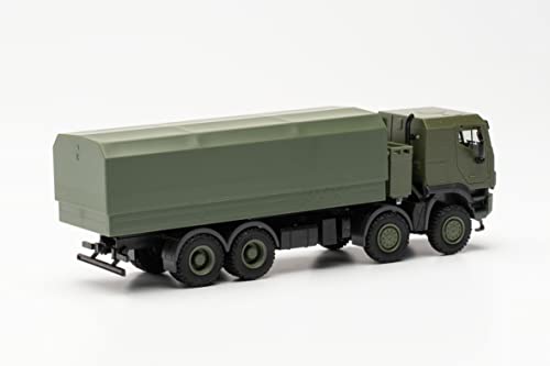herpa truck model Iveco Trakker 8x8 protected platform truck, true to its original scale of 1:87, for diorama model building - Image 2