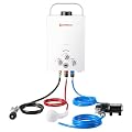 Tankless Water Heater, Camplux 1.58 GPM Propane Portable Water Heater With Pump Kit, White