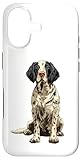 Installazione facile Custodia per iPhone 17 Illustrazione di cane setter inglese blu