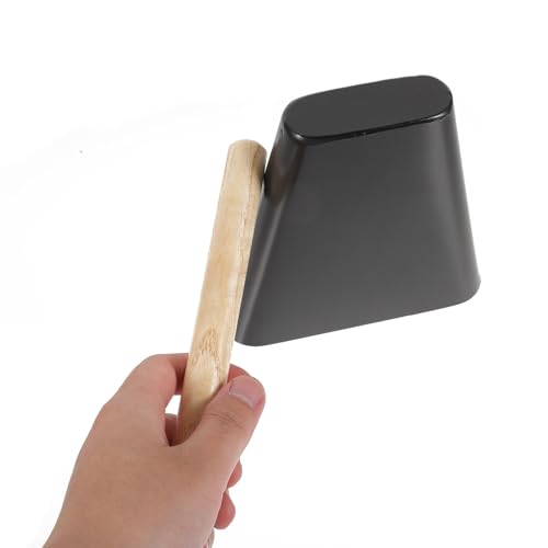 6 Inch Metal Cowbell with Wooden Stick Percussion Cow Bells Noise Maker for Kids Musical Instrument Accessories for Drum Set and Early Education