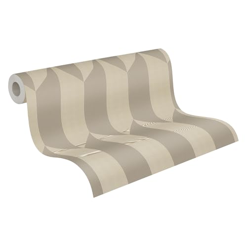 Livingwalls CosmoLiving Non-Woven Wallpaper with Metallic Design in Silver, Metallic, Brown, Grey - 10,05 x 0,53 m Modern Wallpaper by Cosmopolitan - 790865