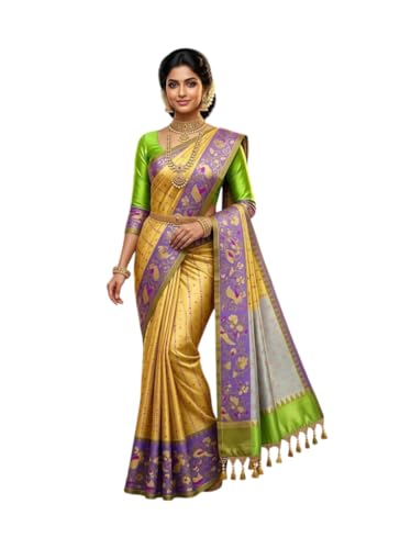 Image of VFCollections - POchampally Kalamkari Pattu Cotton SIlk Saree with Blouse Piece For Women