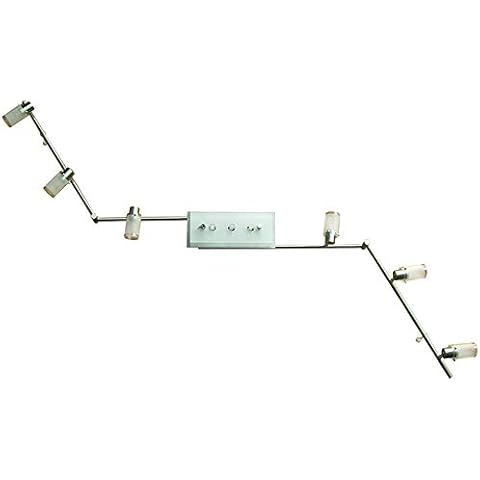 LED-Gelenksyste-Spotschiene KARL Glas-Decken-Strahler-Spot 9-flammig G9 nickel Cover