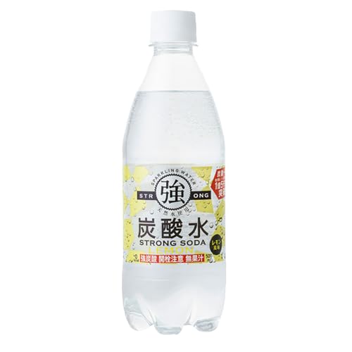 友桝飲料 強炭酸水 レモンフレーバー 天然水使用 STRONG SODA 500ml×24本