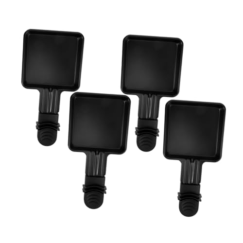 Uonlytech 4 pièces Poêles à Raclette Carrées Acier Inoxydable Plaques de Cuisson Miniatures pour Fondue Fromage Chauffe-fromage pour Barbecue Électrique...