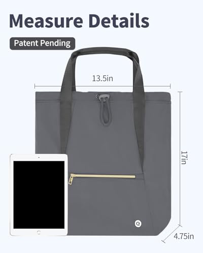 Ceneda Drawstring Backpack String Bag for Women Men Water Resistant Drawstring Bags Gym Sack with Two Zipper Pockets Sports Gym Bag (Grey)4