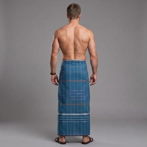 Image of Men's Cotton Lungi | Soft Breathable Wrap Around Lungi | Comfortable Daily & Home Wear for Men