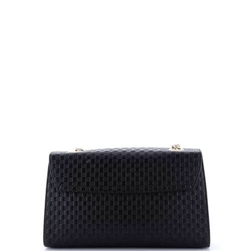 Pre-Loved Emily Chain Flap Bag Microguccissima Leather Medium, Black3