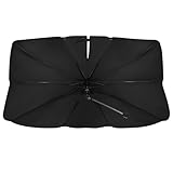 Sonnenschutz Auto Frontscheibe Innen, 360° Rotations Faltbarer Auto Sonnenschutz, 2025 Faltbarer Sommer Sonnenschirm Mit Aufbewahrungstasche für die Meisten Autos SUV MPV LKW