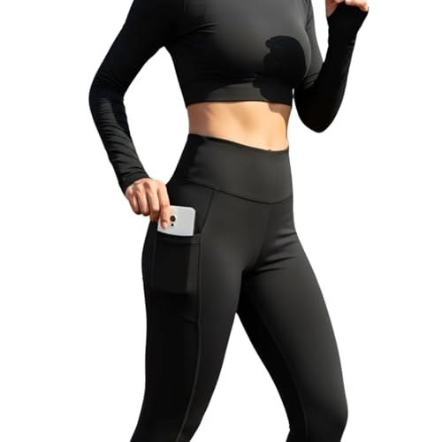 Calça Legging Feminina com Bolso Lateral e Cintura Alta | Suplex Confortável para Academia, Treino e Dia a Dia (BR, Alfa, GG, Regular, Regular, Preto).