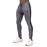 Fitness Method® Jogginghose für Herren - Innovative Traningshose, Extra Flexible Sporthose - Perfekt geeignet für Gym | Fitnesshose Slim Fit lang (Anthrazit - Schwarz, M)
