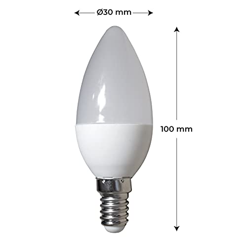 Lot de 5 Ampoule LED Bougie C30 7W, Culot E14, Couleur Blanc Froid (6500K), 680 Lumens