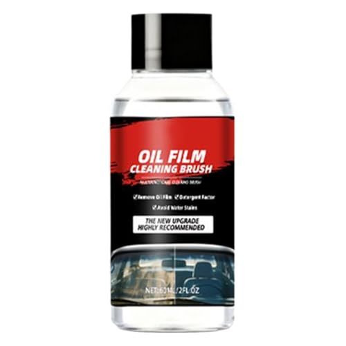 Oil Film Remover for Car Window, 60ml Anti-Fog Scratch Removal, Window Oil Film Remover, Liquid Cleaning Material with Easy Application, Car Care Accessories for Cleaning Shower Interior Rain