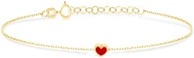 Gelin Red Heart Bracelet 10K Solid Gold