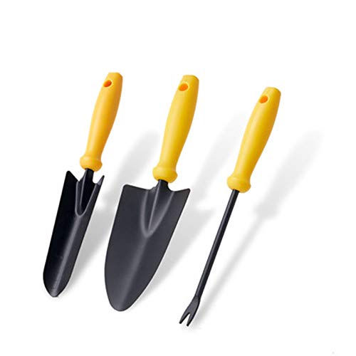 Preisvergleich Produktbild Gartenwerkzeug Set Gartenwerkzeug Kleine Schaufel Dreiteiliges Set Verdickung Pflanzen Haushalt Outdoor Graben und Meer Werkzeug Kombination Sukkulenten Schaufel Gr. Einheitsgröße, gelb3-2