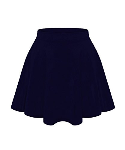 Hamishkane® Kids Girls Skater Mini Skirt, Plain Lightweight Flared Short Skirts, Elasticated Stretch High Waisted Skater Skirt, School & Party Skort for Girls Size 3-13 Years Navy Blue